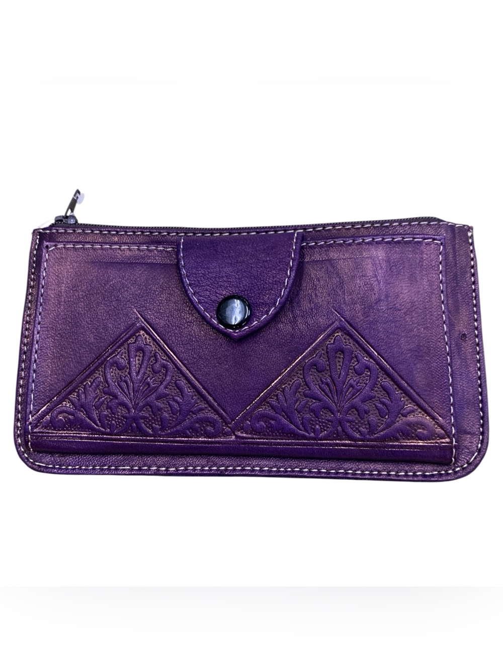 Purple Leather Embossed Wallet